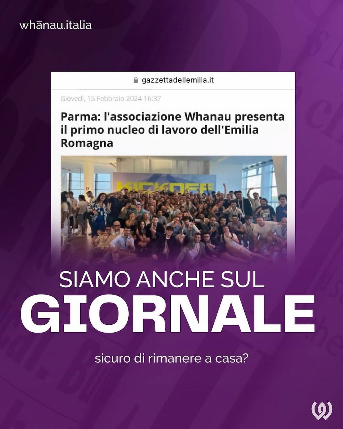 Articolo Gazzetta dell'Emilia su Whānau